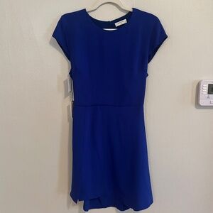 NWT Aritzia Babaton Open Back Azure Blue Mini Dress Size 8